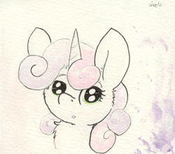 Size: 969x849 | Tagged: safe, artist:slightlyshade, sweetie belle, g4, female, solo, traditional art