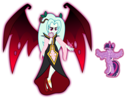 Size: 9000x7000 | Tagged: safe, artist:osipush, twilight sparkle, oc, oc:princess dark matter, alicorn, human, pony, g4, absurd resolution, clothes, cutie mark, dark magic, dress, eyes closed, female, fist, inkscape, magic, magic theft, mare, request, simple background, transparent background, twilight sparkle (alicorn), vector, wings