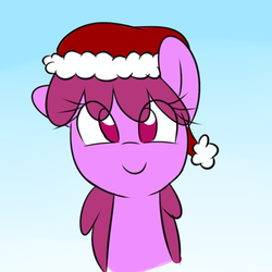 Size: 1280x1280 | Tagged: safe, artist:acersiii, berry punch, berryshine, g4, berrybetes, cute, female, hat, santa hat, solo