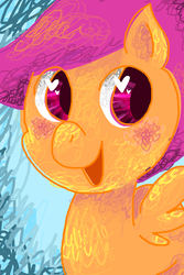Size: 600x899 | Tagged: safe, artist:marie-ah, scootaloo, g4, blushing, female, solo, wingding eyes