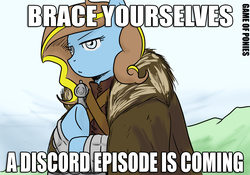 Size: 1920x1346 | Tagged: safe, artist:mattwilson83, discord, oc, oc:ilovekimpossiblealot, g4, season 5, what about discord?, brace yourselves, eddard stark, game of thrones