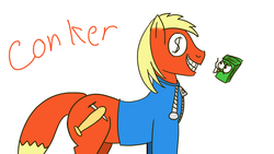 Size: 900x506 | Tagged: artist needed, safe, hybrid, squirrel, squirrel pony, g4, clothes, conker the squirrel, conker's bad fur day, male, ponified, simple background, solo, stallion, sweater, white background