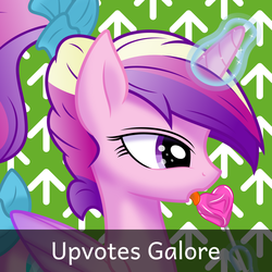 Size: 1024x1024 | Tagged: safe, artist:kp-shadowsquirrel, artist:parclytaxel, princess cadance, alicorn, pony, derpibooru, g4, abstract background, bow, bust, candy, cutie mark, face, female, hair bow, levitation, licking, lollipop, magic, mare, meta, ponytail, portrait, solo, spoilered image joke, standing, tail, tail bow, tail wrap, teen princess cadance, telekinesis, tongue out, upvote, vector, wings, younger