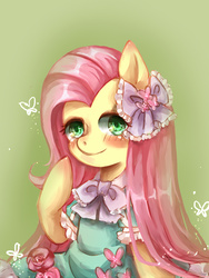 Size: 900x1200 | Tagged: dead source, safe, artist:xing, fluttershy, pony, g4, clothes, female, pixiv, solo