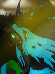 Size: 960x1280 | Tagged: safe, artist:nuttypanutdy, queen chrysalis, changeling, changeling queen, g4, crown, female, jewelry, regalia