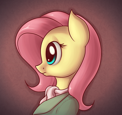 Size: 1000x940 | Tagged: safe, artist:anti1mozg, fluttershy, g4, clothes, female, jacket, portrait, profile, scarf, solo