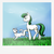 Size: 1200x1200 | Tagged: safe, artist:28gooddays, dog, earth pony, pony, duo, grass, looking at each other, looking at someone, smiling, smiling at each other