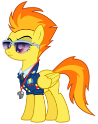 Size: 3000x3805 | Tagged: safe, artist:ready2fail, spitfire, pegasus, pony, g4, wonderbolts academy, .ai available, .svg available, adobe illustrator, clothes, drill sergeant, female, high res, necktie, show accurate, simple background, solo, spitfire's tie, sunglasses, transparent background, uniform, vector, whistle, whistle necklace, wonderbolts dress uniform