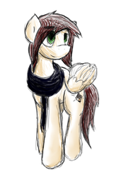 Size: 404x566 | Tagged: safe, artist:candel, oc, oc only, oc:candlelight, pony, clothes, scarf, sketch, solo