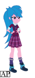 Size: 304x660 | Tagged: safe, artist:mlpariana, firefly, equestria girls, g1, g4, my little pony equestria girls: friendship games, 80s hair, clothes, crystal prep academy uniform, female, firefly is not amused, g1 to g4, generation leap, school uniform, solo