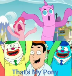 Size: 974x1024 | Tagged: safe, pinkie pie, g4, the one where pinkie pie knows, airdancer, al harrington, back to the future, cute, family guy, male, meme, that's my x, wacky waving inflatable tube pony