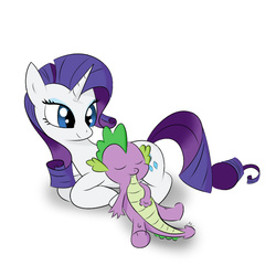 Size: 700x700 | Tagged: safe, artist:mremerald34, rarity, spike, pony, unicorn, g4, duo, female, male, ship:sparity, shipping, sleeping, straight