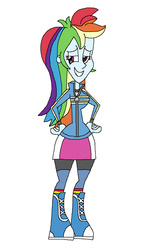 Size: 955x1653 | Tagged: safe, artist:hunterxcolleen, rainbow dash, human, equestria girls, g4, clothes, humanized, jacket, stockings, winter outfit, zipper