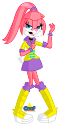 Size: 600x1146 | Tagged: safe, artist:tiny-toons-fan, sonata dusk, rabbit, anthro, equestria girls, g4, accessory swap, babs bunny, barely pony related, clothes, clothes swap, cosplay, costume, crossover, female, simple background, solo, tiny toon adventures, transparent background