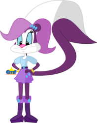 Size: 600x762 | Tagged: safe, artist:tiny-toons-fan, rarity, skunk, anthro, equestria girls, g4, accessory swap, boots, clothes, clothes swap, cosplay, costume, crossover, downvote bait, female, fifi la fume, shoes, simple background, solo, tiny toon adventures, transparent background