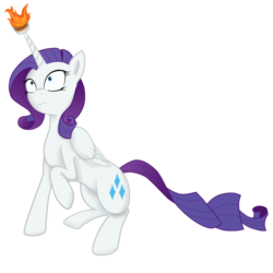 Size: 800x799 | Tagged: safe, artist:alicornrarity, rarity, alicorn, pony, g4, alicornified, female, fire, food, horn, horn guard, horn impalement, mare, marshmallow, race swap, raised hoof, raricorn, simple background, solo, transparent background