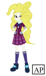Size: 392x638 | Tagged: safe, artist:mlpariana, surprise, equestria girls, g1, g4, clothes, crystal prep academy uniform, equestria girls-ified, female, g1 to g4, generation leap, school uniform, solo, surprise is not amused, unamused