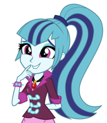 Size: 6271x7200 | Tagged: safe, artist:greenmachine987, sonata dusk, equestria girls, g4, my little pony equestria girls: rainbow rocks, absurd resolution, amulet, clothes, female, gem, lip bite, necklace, photoshop, simple background, siren gem, solo, spikes, transparent background, upper body, vector, wristband