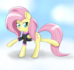 Size: 2700x2536 | Tagged: safe, artist:canister, fluttershy, g4, clothes, female, high res, jacket, solo