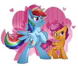 Size: 1514x1271 | Tagged: safe, artist:regkitty, rainbow dash, scootaloo, crusaders of the lost mark, g4, my little pony: friendship is magic, cutie mark, rearing, simple background, the cmc's cutie marks, transparent background