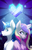 Size: 1800x2800 | Tagged: safe, artist:voxelfyre, princess cadance, shining armor, alicorn, pony, unicorn, g4, chest fluff, crystal heart, duo, husband and wife, smiling