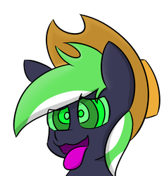 Size: 1311x1408 | Tagged: safe, artist:askhypnoswirl, oc, oc only, oc:moonlit ace, pony, ahegao, bust, hypnosis, hypnotized, male, open mouth, portrait, solo, tongue out