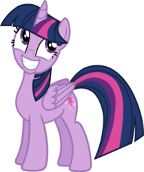 Size: 1642x1967 | Tagged: safe, artist:davidsfire, twilight sparkle, alicorn, pony, g4, party pooped, :d, female, forced smile, grin, mare, simple background, smiling, solo, squee, transparent background, twilight sparkle (alicorn), vector