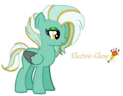 Size: 868x680 | Tagged: safe, artist:katsubases, artist:katzapegasister, oc, oc only, oc:electric glow, offspring, parent:lightning dust, parent:thunderlane, parents:thunderdust, solo