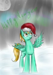 Size: 752x1063 | Tagged: safe, artist:horror, lightning dust, g4, female, hat, santa hat, solo