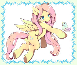 Size: 670x568 | Tagged: safe, artist:hiza take, fluttershy, bird, g4, butt, plot