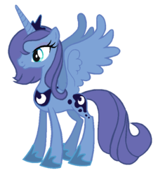 Size: 630x700 | Tagged: safe, artist:colossalstinker, princess luna, g4, female, palette swap, s1 luna, simple background, solo