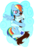 Size: 744x1052 | Tagged: safe, artist:linormusicbeatpone, rainbow dash, oc, oc:linormusicbeat, g4, cloud, cuddling, cute, dashabetes, eyes closed, hug, simple background, sleeping, smiling, snuggling, transparent background, vector