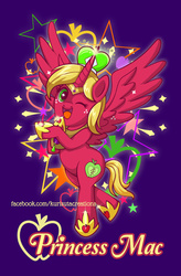 Size: 750x1141 | Tagged: safe, artist:christadoodles, big macintosh, alicorn, pony, do princesses dream of magic sheep, g4, alicornified, bigmacicorn, bipedal, crossover, crown, hoof shoes, jewelry, macabetes, macareina, magical girl, male, one eye closed, open mouth, princess big mac, princess macareina, race swap, regalia, rule 63, sailor moon (series), solo, starry eyes, wingding eyes, wink