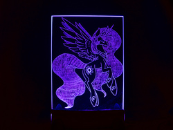 Size: 1100x825 | Tagged: safe, artist:ksander-zen, artist:limreiart, princess celestia, g4, craft, engraving, female, led, nightlight, photo, solo