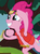 Size: 748x1014 | Tagged: safe, screencap, pinkie pie, earth pony, pony, g4, my little pony: friendship is magic, what about discord?, back to the future, female, mare, pinkie mcpie, smiling, solo, sunglasses, unfortunate logo placement