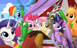 Size: 2560x1600 | Tagged: safe, artist:mysticalpha, applejack, discord, fluttershy, pinkie pie, rainbow dash, rarity, spike, twilight sparkle, alicorn, pony, g4, what about discord?, cupcake, fanning, female, mare, nail file, that was fast, towel, twilight sparkle (alicorn)