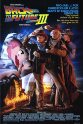 Size: 957x1425 | Tagged: safe, pinkie pie, earth pony, pony, g4, what about discord?, back to the future, back to the future part 3, christopher lloyd, clara brown, doc brown, marty mcfly, mary steenburgen, michael j. fox, parody, pinkie mcpie