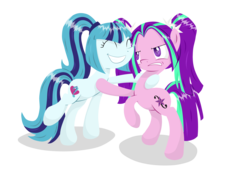 Size: 5020x3500 | Tagged: safe, artist:patchnpaw, aria blaze, sonata dusk, earth pony, pony, g4, absurd resolution, earth pony aria blaze, earth pony sonata dusk, equestria girls ponified, eyes closed, ponified, simple background, transparent background, unamused