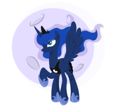 Size: 4254x3838 | Tagged: safe, artist:patchnpaw, princess luna, g4, absurd resolution, female, moon, raised hoof, simple background, solo, spread wings, transparent background