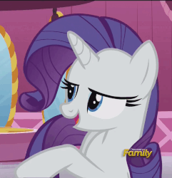 Size: 1041x1080 | Tagged: safe, screencap, rarity, g4, what about discord?, animated, discovery family logo, female, hoof flick, loop