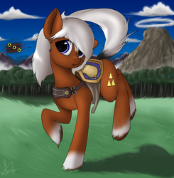 Size: 2821x2873 | Tagged: safe, artist:mangticore, earth pony, pony, epona, epona's song, eponadorable, female, high res, hyrule field, mare, nintendo, ponified, saddle, signature, solo, the legend of zelda