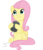 Size: 6000x6911 | Tagged: safe, artist:pirill, fluttershy, pegasus, pony, g4, scare master, absurd resolution, belly, cute, female, lip bite, mare, simple background, sitting, smiling, solo, string, tin can, transparent background, vector