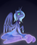 Size: 1000x1200 | Tagged: safe, artist:lunar-march, princess luna, g4, female, raised hoof, s1 luna, sitting, solo, spread wings