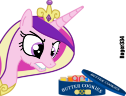 Size: 1400x1070 | Tagged: safe, artist:roger334, princess cadance, g4, angry, butter cookies, disappointed, female, grin, needle, ponyscape, scissors, simple background, solo, thread, transparent background, vector