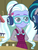 Size: 600x792 | Tagged: safe, screencap, indigo zap, sugarcoat, acadeca, equestria girls, g4, my little pony equestria girls: friendship games, goggles, overalls, smiling, sugarcute, when she smiles