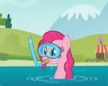 Size: 155x124 | Tagged: safe, screencap, pinkie pie, g4, the one where pinkie pie knows, animated, female, water