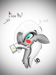 Size: 1536x2048 | Tagged: safe, oc, oc only, oc:blaze, pony, blushing, dialogue, male, petting, simple background