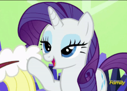 Size: 480x346 | Tagged: safe, screencap, rarity, g4, what about discord?, animated, discovery family logo, female