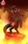 Size: 1030x1600 | Tagged: safe, artist:mauroz, lord tirek, demon, seal, g4, cloven hooves, fire, male, manacles, my little pony logo, pentagram, rearing, solo