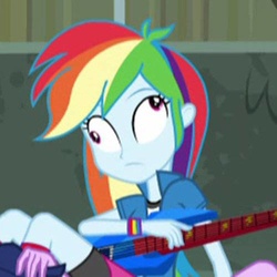 Size: 500x500 | Tagged: safe, screencap, rainbow dash, equestria girls, g4, my little pony equestria girls: rainbow rocks, cropped, derp, female, needs more jpeg